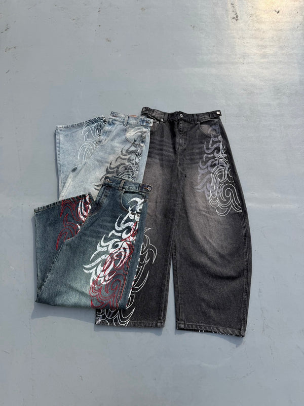 Japanese Lifestyle Goods - Harajuku Gothic Y2K Denim Broek Unisex