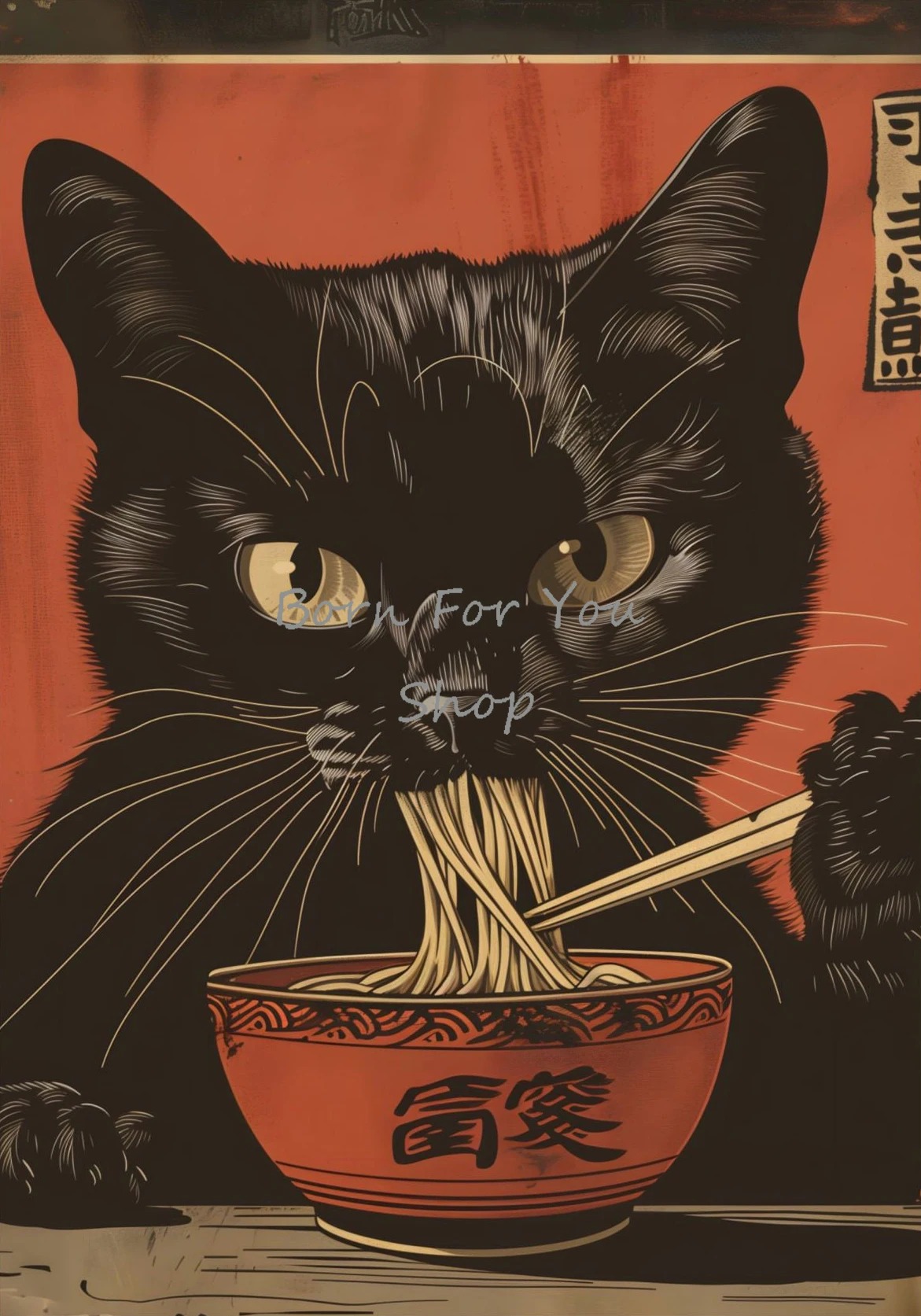 Japanse Edo Stijl Zwarte Kat E - Japanese Eating Lifestyle recensie en prijs